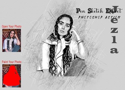 Pen Sketch Effect PS Action - 7014667