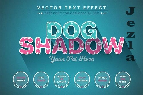 Flat Dog - Editable Text Effect - 7014221