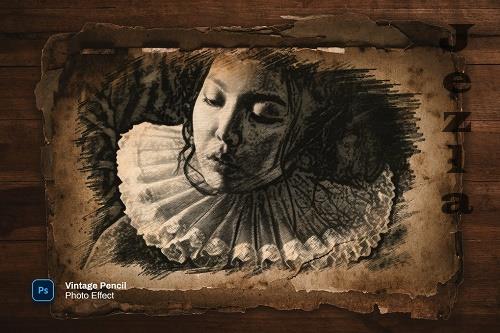 Vintage Pencil photo effect