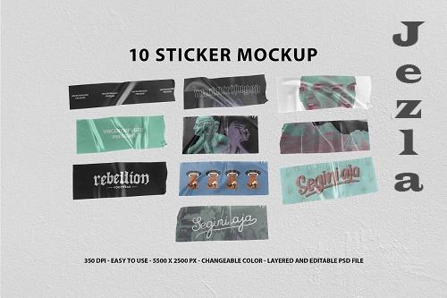 10 Realistic Sticker Mockup - 5382516