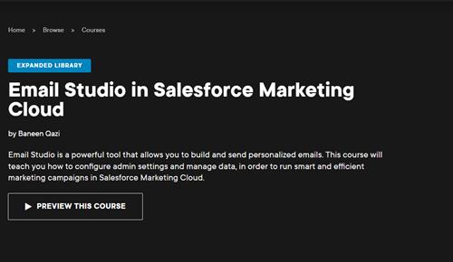 Baneen Qazi - Email Studio in Salesforce Marketing Cloud