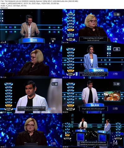 The Weakest Link AU S03E00 Celebrity Special 1080p HEVC x265 