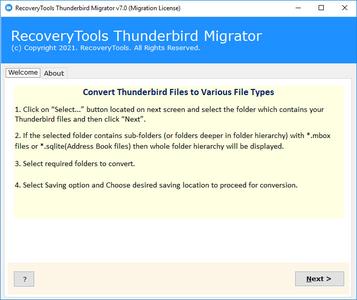 RecoveryTools Thunderbird Migrator 7.1