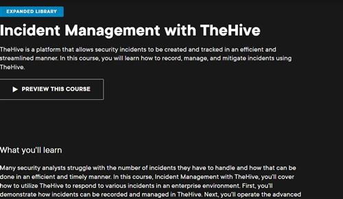 Pluralsight - Incident Management with TheHive