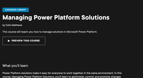 Colin Matthews – Managing Power Platform Solutions