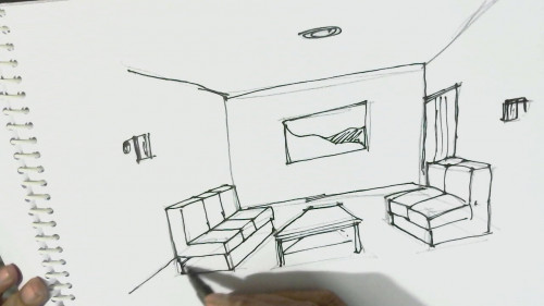 How to Draw Interiors   'The Easy Way'