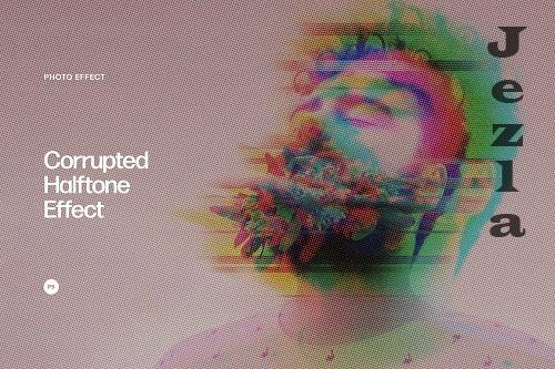 Corrupted Halftone Effect - 7021643