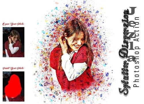 Splatter Dispersion Photoshop Action - 7037505