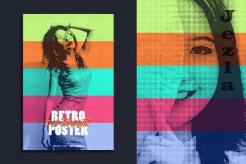 Striplines Halftone Poster Photo Effect