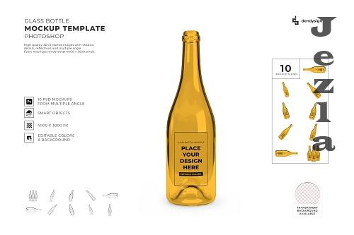 Glass Bottle Packaging Mockup Template Bundle - 1842646