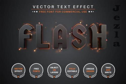 Flash Dark - Editable Text Effect - 7038276