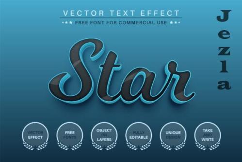 Black Star - Editable Text Effect - 7025138
