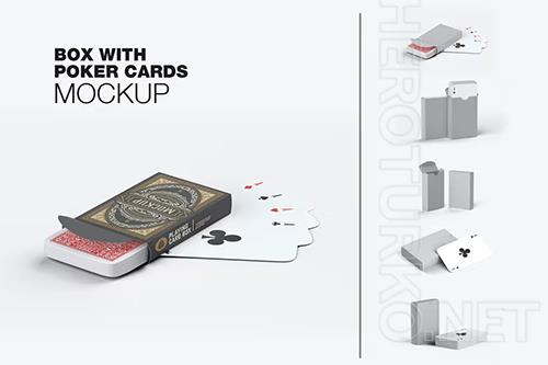 Box with Poker Cards Mockup 