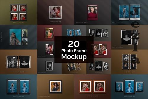 Simple Photo Frame Mockup Photoshop Bundle - 20 Premium Graphics