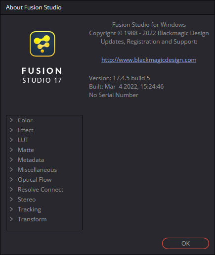 Blackmagic Design Fusion Studio 17.4.5 Build 5