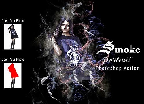 Smoke Portrait Photoshop Action - 7048511
