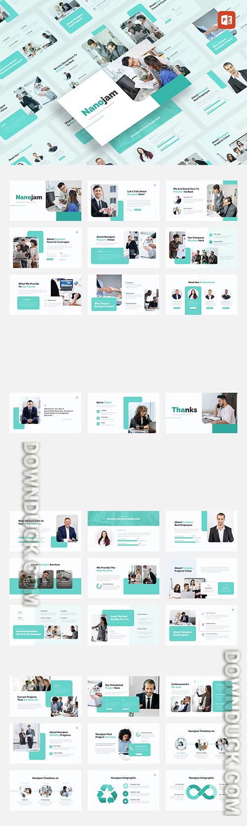 Nanojam - Pitchdeck Powerpoint, Keynote and Google Slides Template Nanojam - Pitchdeck Powerpoint, Keynote and Google Slides Template