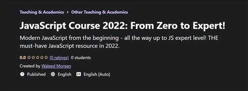 Udemy - JavaScript Course 2022 From Zero to Expert!