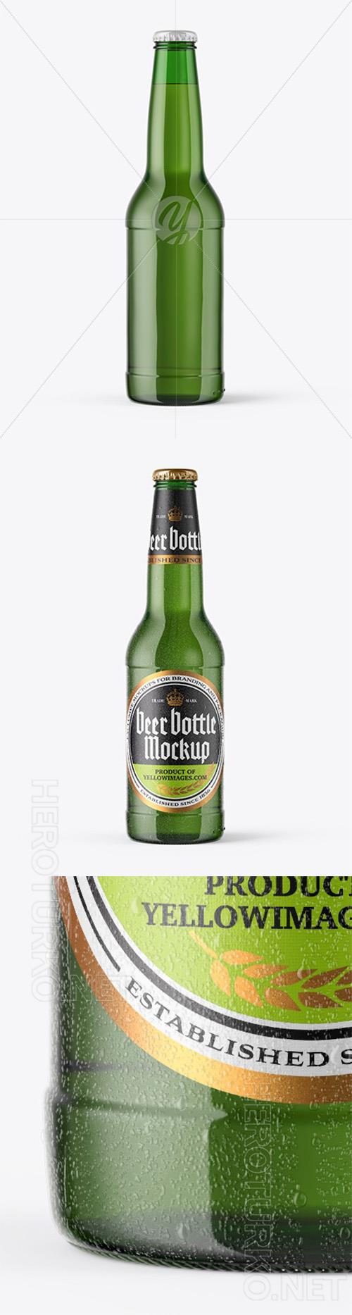 Green Glass Beer Bottle With Condensation Mockup 46283 Green Glass Beer Bottle With Condensation Mockup 46283