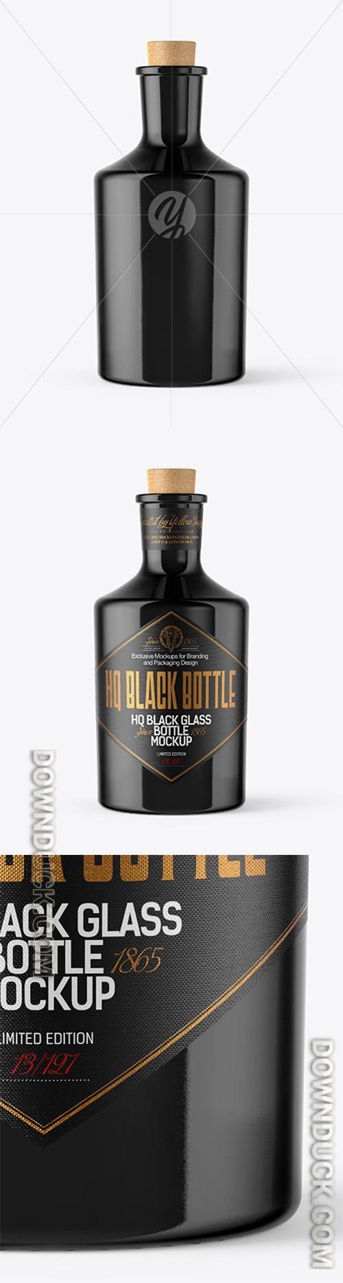 Black Glass Bottle with Cork Mockup 45981 Black Glass Bottle with Cork Mockup 45981