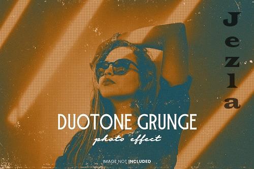 Duotone grunge photo effect - R8QYSVW