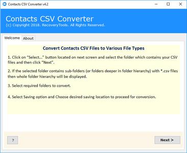 RecoveryTools Contacts CSV Converter 4.3