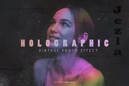 Holographic retro vintage photo effect Holographic retro vintage photo effect
