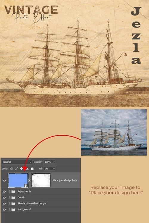 Vintage Photo Effect Template - 34562286