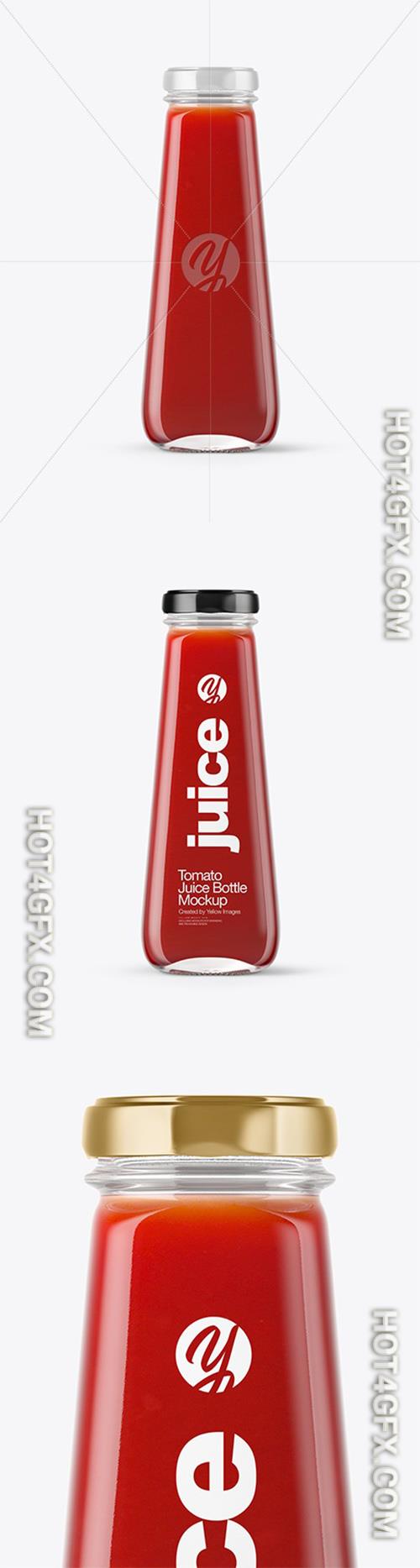 Clear Glass Bottle with Tomato Juice Mockup 46907