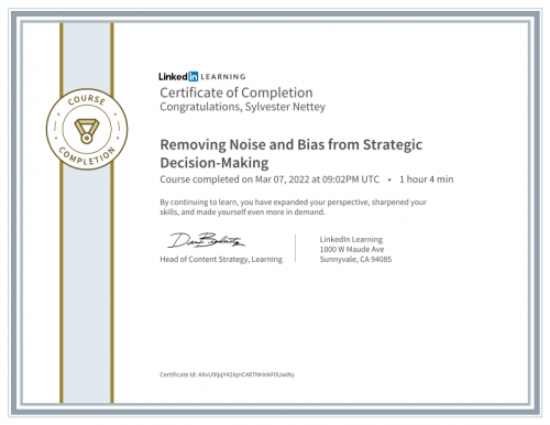 Linkedin Learning - Removing Noise and Bias from Strategic Decision-Making