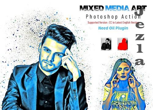 Mixed Media Art Photoshop Action - 7053814