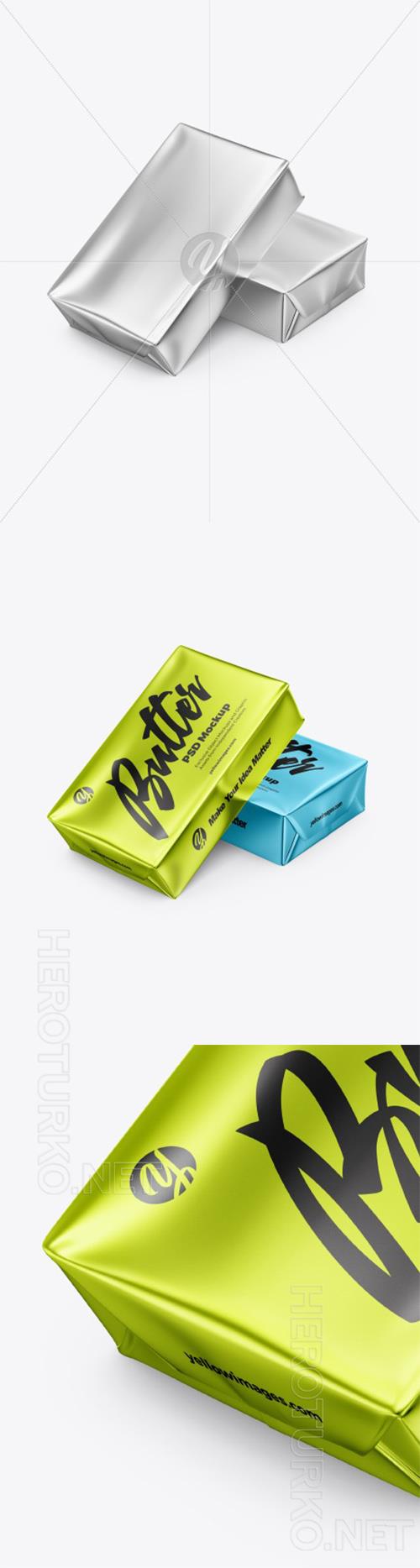 Two Metallic Butter Blocks Mockup 48097