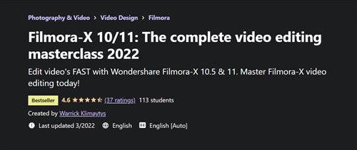 Filmora-X 10/11 - The Complete Video Editing Masterclass 2022