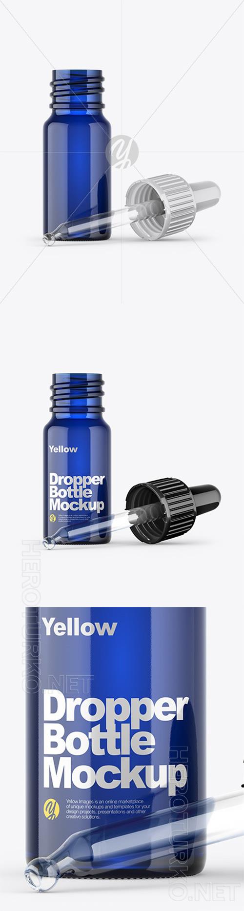 Opened Blue Dropper Bottle Mockup 48025 