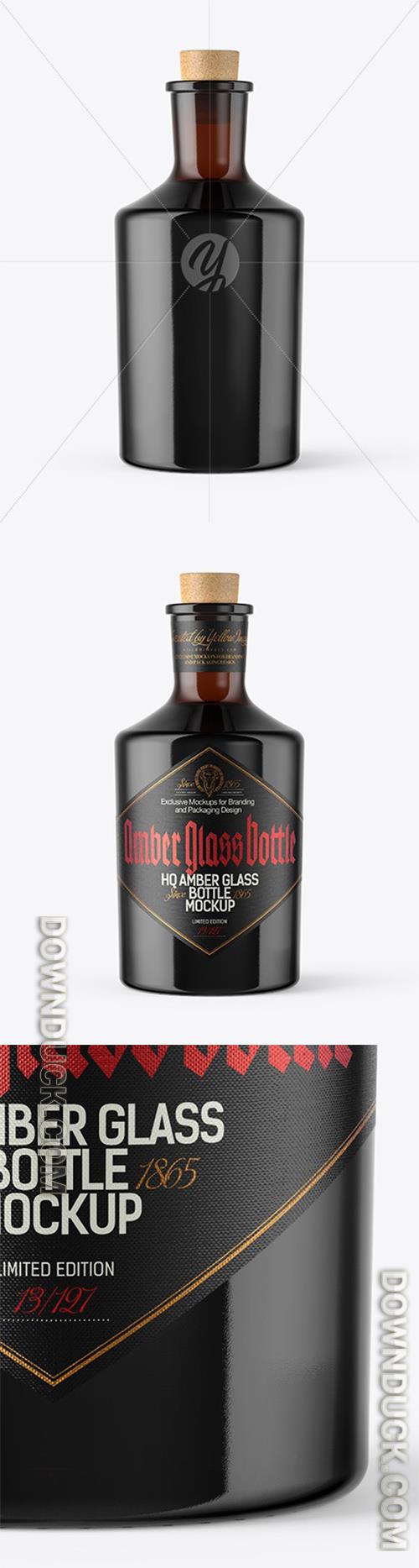 Amber Glass Bottle with Cork Mockup 47977 Amber Glass Bottle with Cork Mockup 47977