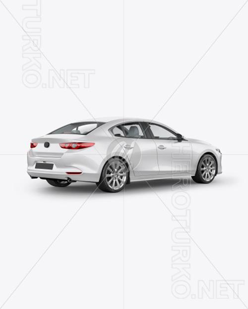 Sedan Mockup - Back Half Side View 48529