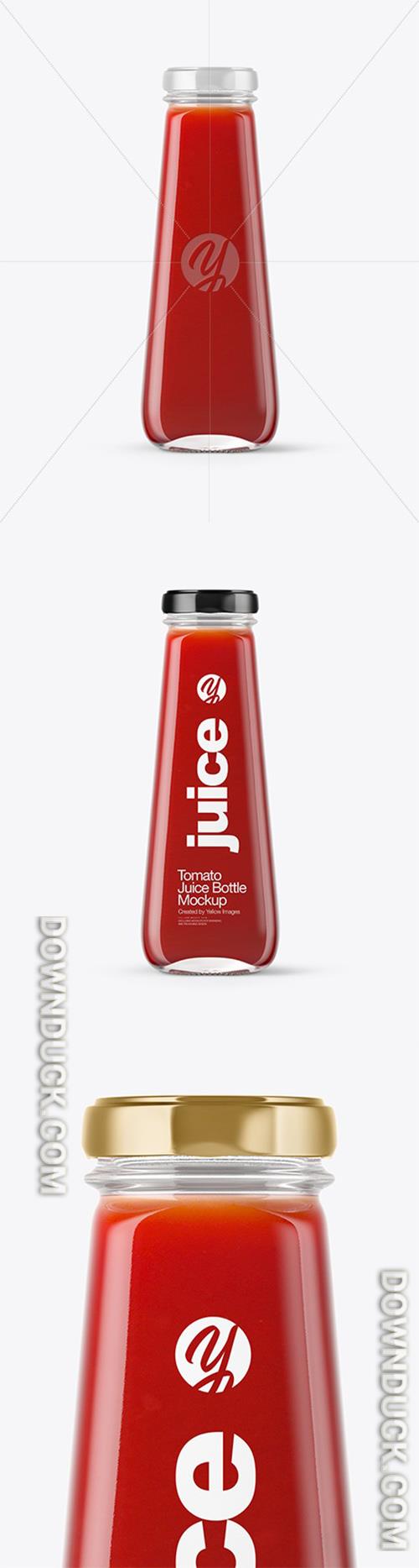 Clear Glass Bottle with Tomato Juice Mockup 46907