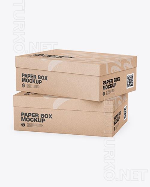 Two Kraft Boxes - Half Side View 50868 