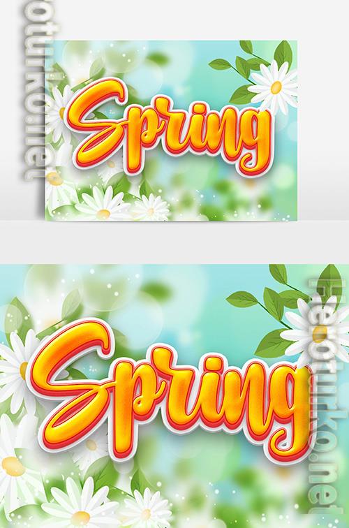 Psd Spring Text Effect With Flowers And Leaves Psd Spring Text Effect With Flowers And Leaves