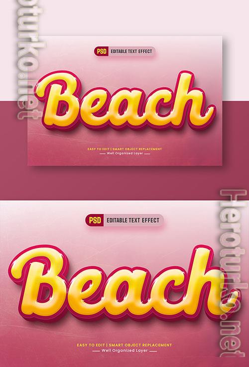 Beach 3d text style effect editable Beach 3d text style effect editable
