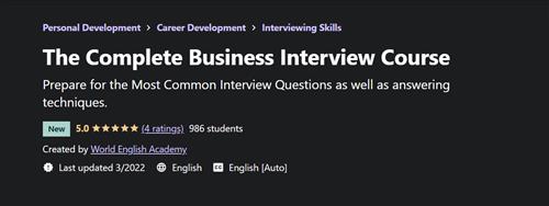 Udemy - The Complete Business Interview Course