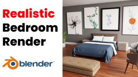 Blender 3D - Easy Realistic Bedroom Render