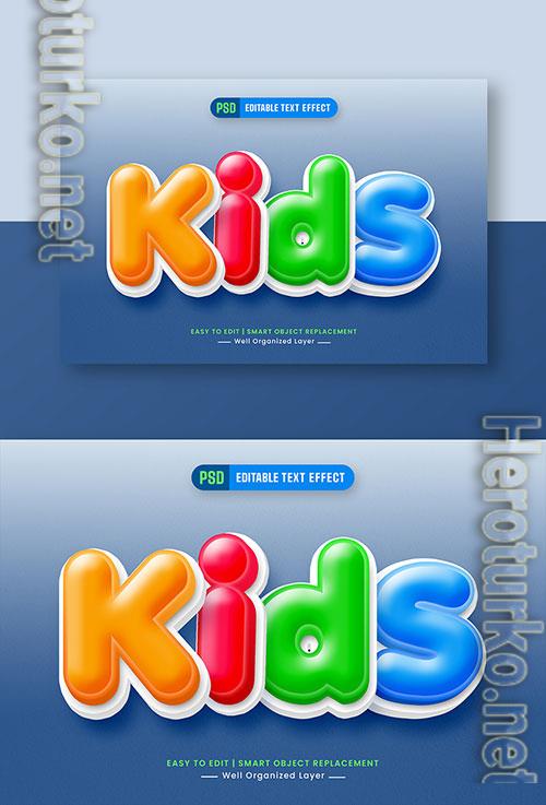 Colorful kids cartoon 3d editable text style effect Colorful kids cartoon 3d editable text style effect