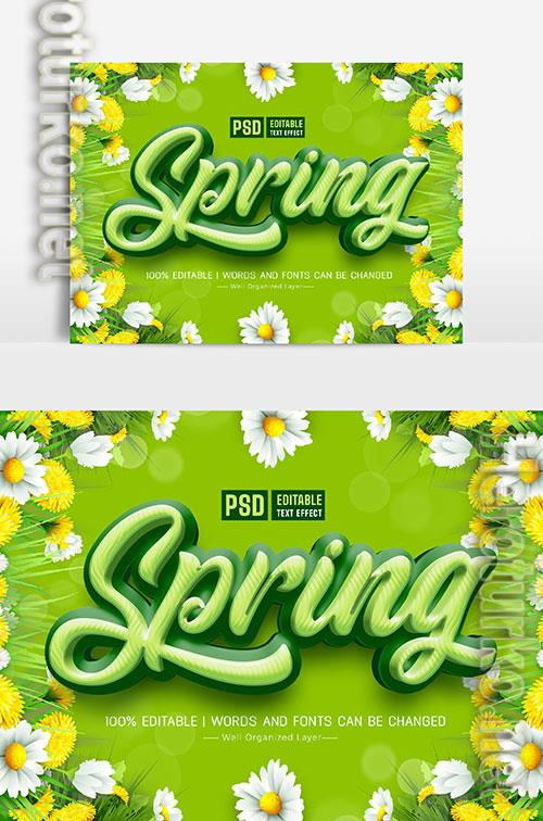 Beautiful Spring Text Effect With Flowers