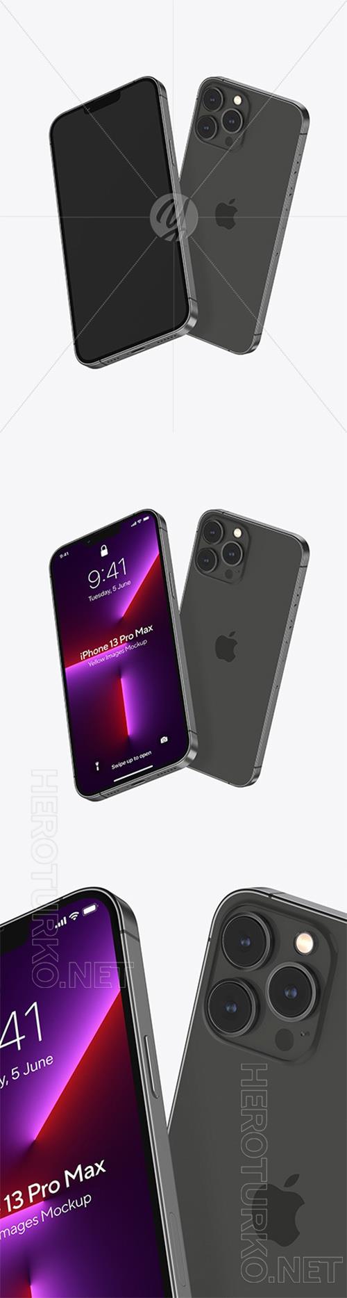 Two iPhones 13 Pro Max Graphite Mockups 93680 Two iPhones 13 Pro Max Graphite Mockups 93680