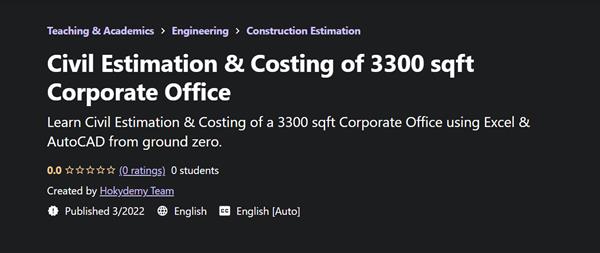 Civil Estimation & Costing of 3300 sqft Corporate Office