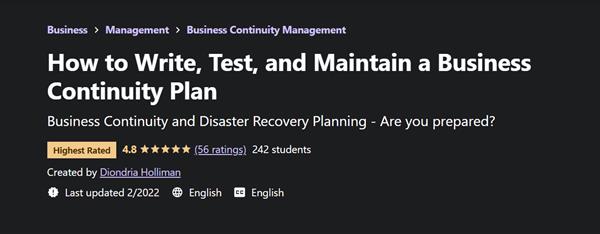 How to Write, Test, and Maintain a Business Continuity Plan