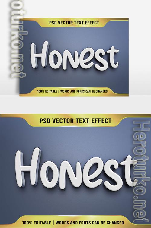Text 3D very beautiful Honest