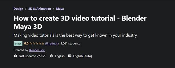 How to create 3D video tutorial – Blender Maya 3D