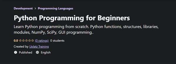 Udmey - Python Programming for Beginners